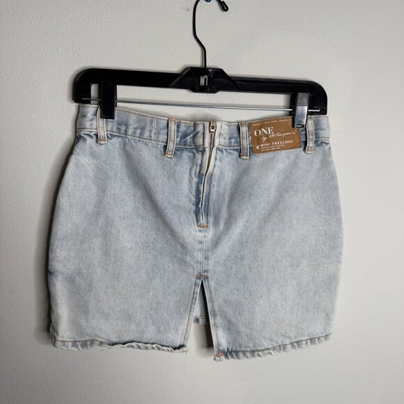 One Teaspoon Women's Blue Mini Freelove Distressed Mini Pencil Skirt - Size 25 - Picture 2 of 4
